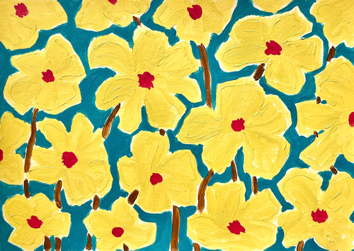 Field of Flowers, Acrylic on Paper