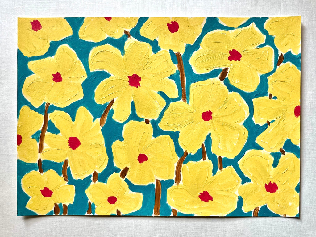 Field of Flowers, Acrylic on Paper