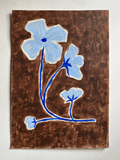 Blue Flowers, Acrylic on Paper