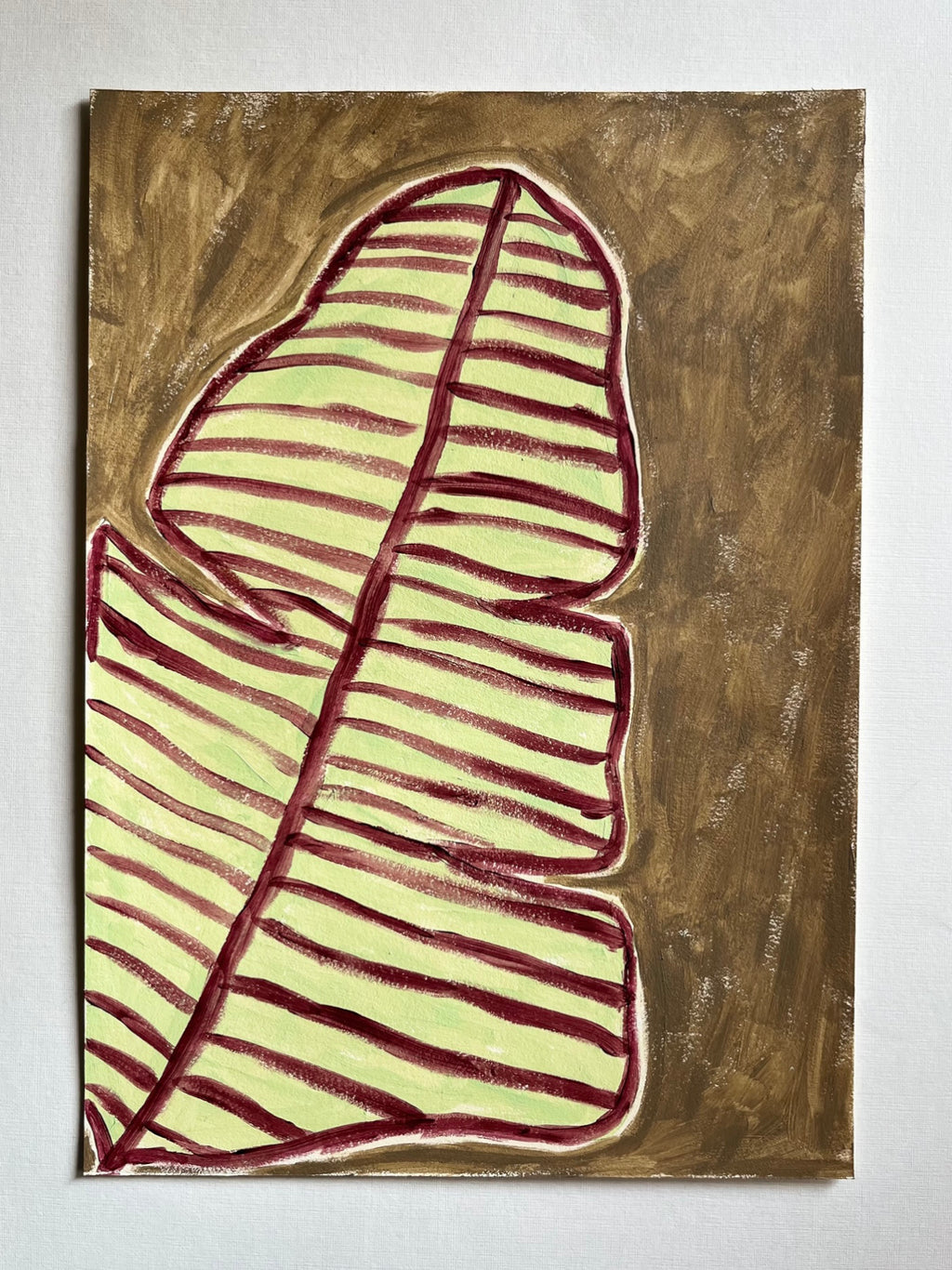 Banana Leaf, Acrylic on Paper