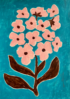 Pink Hydrangea, Acrylic on Paper
