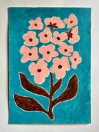 Pink Hydrangea, Acrylic on Paper